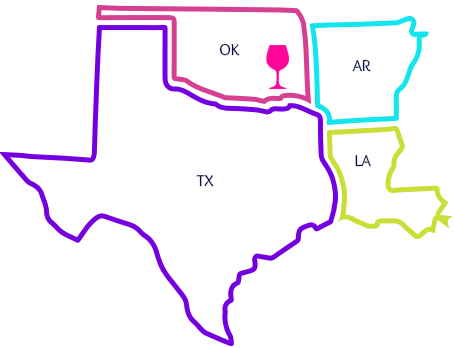 map of oklahoma and surrounding states